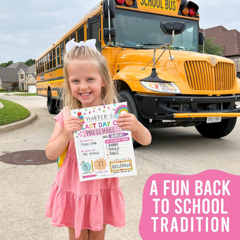 First Day of School Board – 10 Double-Sided First and Last Day Boards, 8x10 Back to School Photo Prop for Kids, Preschool, Kindergarten and Elemen...