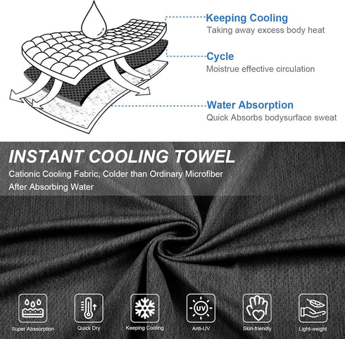Cooling Towels - 6 Pack Cooling Towel (40"x12"), Ice Gym Towels for Working Out, Microfiber Cooling Towels for Neck and Face, Yoga Towel for Home ...