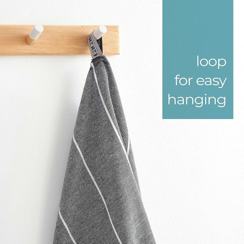 Cacala 100% Turkish Cotton Kitchen Tea Towels, Highly Absorbent Luxury Soft Quick Drying Dish Towel with Hanging Loop for Gym, Yoga, Bath, Sports,...