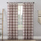 No. 918 Blair Farmhouse Plaid Semi-Sheer Tab Top Curtain Panel, 52" x 63", Red/Ecru Off-White...