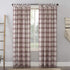 No. 918 Blair Farmhouse Plaid Semi-Sheer Tab Top Curtain Panel, 52" x 63", Red/Ecru Off-White...
