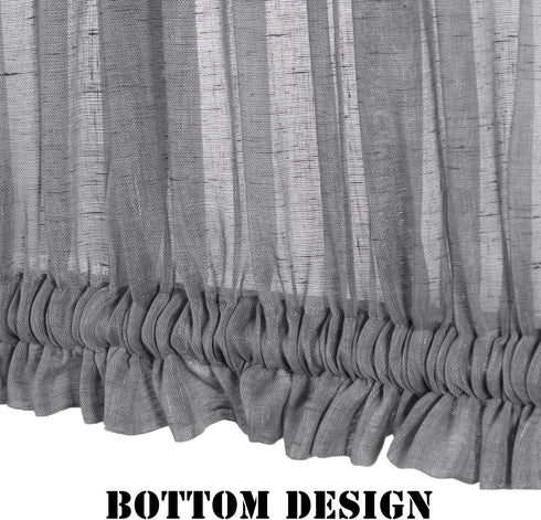 H.VERSAILTEX Linen French Door Curtains Semi Sheer Light Reducing Privacy Doors Window Cover with Tieback | Rod Pocket 1 Panel Door Shades for Gla...