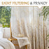 FMFUNCTEX Linen Semi Sheer Curtains for Bedroom, Yellow White Curtains 84 Inches Long for Living Room, Grey Tree Branch Print Curtain Light Filter...