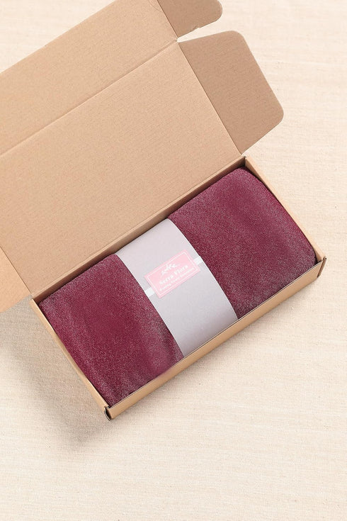 Serra Flora Burgundy Wedding Arch Draping Fabric 1 Panels 29" x 20Ft Sheer Chiffon Curtain Drapes for Wedding Ceremony Party Reception Ceiling Swa...