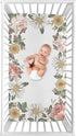 Sweet Jojo Designs Vintage Floral Boho Girl Fitted Crib Sheet Baby or Toddler Bed Nursery Photo Op - Blush Pink, Yellow and Green Shabby Chic Rose...