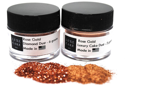 (2 Pack) Rose Gold Luxury Diamond Dust (Rose Gold Glitter & Luster Dust Set), 11 grams total, USA Made...