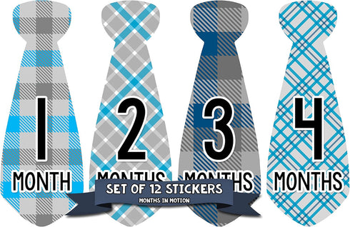 Monthly Baby Tie Stickers - Boy Month Milestone Necktie Sticker - Onesie Month Sticker - Infant Photo Prop for First Year - Shower Gift - Newborn ...