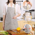 Tosewever 2 Pieces Kitchen Cooking Aprons, Waterproof Linen Adjustable Bib Aprons with 2 Pockets for Women Men Chef (Grey Stripes/Plaids, 2)...