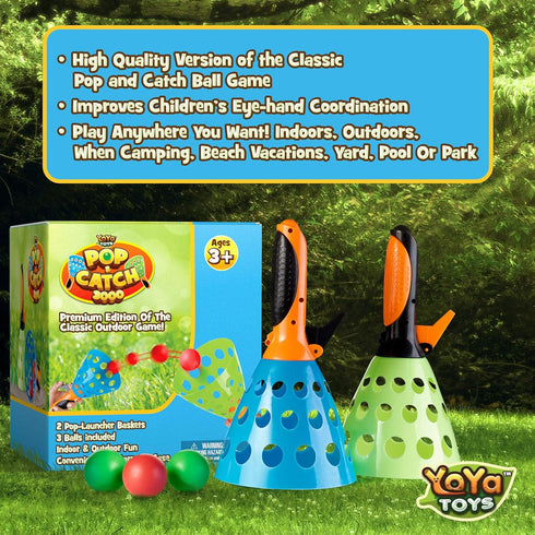 YoYa Toys Pop and Catch Ball Game - Sports & Outdoor Play Toys, Kids Ages 8-12 - Exciting Yard Activities - Perfect for Camping, Beach, Backyard P...