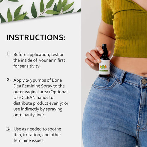 Bona Dea Naturals’ “The Original” All Natural Feminine Deodorant Spray | Intimate Yoni Oil Relief for Vaginal Itch, Odor, & Dryness | 2 oz Spray...