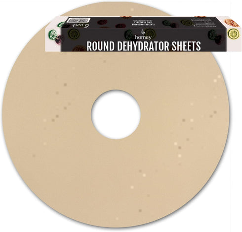 Round Food Dehydrator Sheets by Simply Homey, 12.5 x 12.5-Inches, 6-Pack Flexible Reusable Non Stick Teflon Sheets...