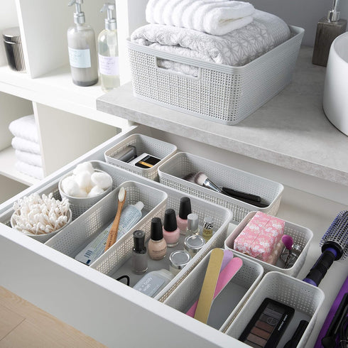 Simplify 6 Piece Organizing Set | Multiple Size Bins | Multipurpose | Office | Desk | Dorm | Bathroom | Storage Basket | Small Items | Accessories...
