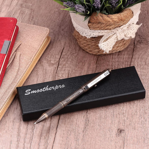 SMOOTHERPRO Solid Brass Bolt Action Pen Compatible with Pilot G2 Refill Stainless Steel Clip Heavy Weight for Tremor Parkinson Arthritic Hands Cop...