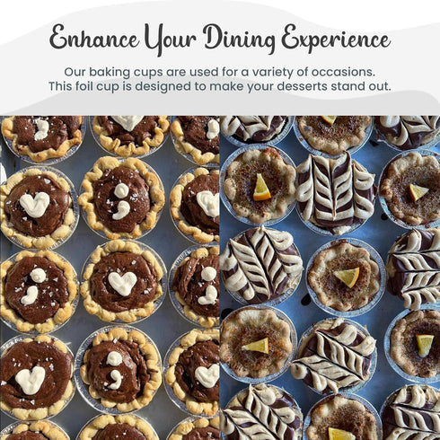 KitchenDance Disposable Aluminum Mini Tart Pans with Lid - 3 Inches Round Aluminum Foil Mini Pie Pan, Non-Stick Baking Pan Perfect for Baking, Sto...