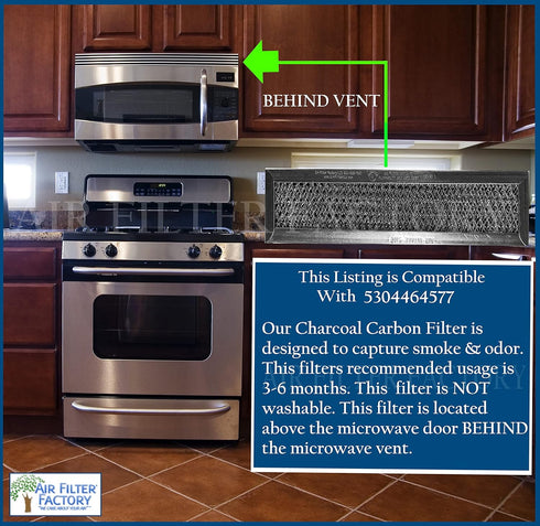 2-Pack Air Filter Factory Replacement For Frigidaire 5304464577 Microwave Oven Charcoal Carbon Filters...