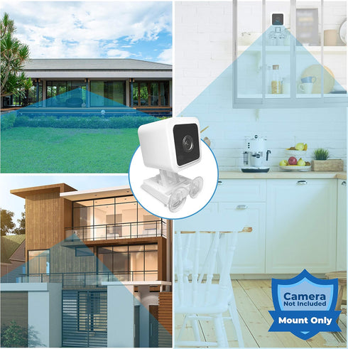 v3 Wyze Compatible Secure Suction Mount (Camera Not Included) – Bracket Shelf with Dual Suction Cups Allows 360 Swivel – Affixes to Window Glass, ...