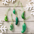 DEMDACO Pickle Festive Green 4 x 2 Glass Christmas Decorative Hanging Ornaments Game...