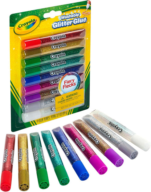 Crayola Washable Glitter Glue, Assorted Colors 9 ea (Pack of 3)...