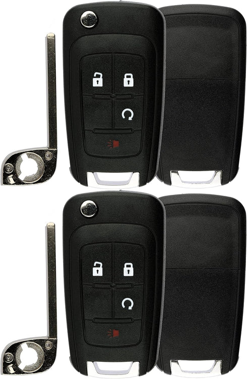 KeylessOption Keyless Remote Uncut Blank Car Smart Key Fob Case Shell Cover Housing for OHT01060512 (Pack of 2)...