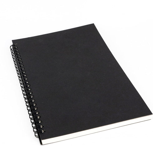 8.65 x 5.9 Inch 1 Pack College Ruled Notebook, Soft Black Cover Spiral Notebook, Memo Notepad Sketchbook, Students Office Business Diary Spiral Bo...