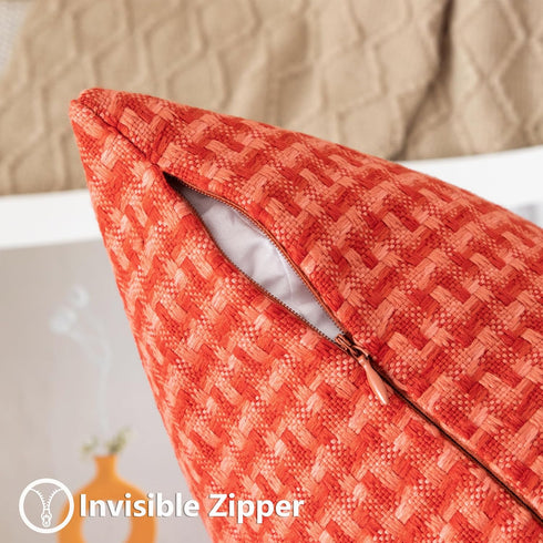 UGASA Outdoor Waterproof Pillow Covers Pack of 2 Weaving Texture Water Resistant Outside Decorative Pillow Cases for Patio Garden Porch Yard Bench...