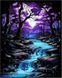 Posterizer 1 pcs-enchanted glowing magic forest-Abstract & Modern Art-Fantasy & Fiction Art-Gift for Nature, Surfers and Beach Lovers- UNFRAMED Wa...