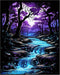 Posterizer 1 pcs-enchanted glowing magic forest-Abstract & Modern Art-Fantasy & Fiction Art-Gift for Nature, Surfers and Beach Lovers- UNFRAMED Wa...