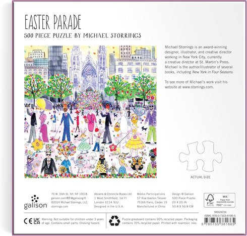 Galison Easter Parade – 500 Piece Michael Storrings Puzzle Featuring The Joy and Energy of A Springtime Easter Parade...