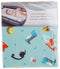 Dinosaurs Deluxe Flannel Changing Pad Cover - Dinosaurs Scatter Print Cotton Flannel, Blue, Orange, Red, Green, Fully Elasticized, 6 in Deep Pocke...