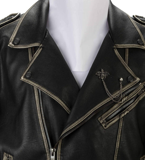 Lapel Pin for Men Bee with Hanging Chain Brooch Suit Stud, Shirt Studs Men's Accessories (Black)...