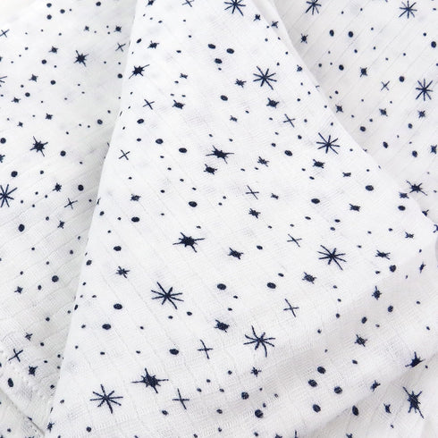 HonestBaby Organic Cotton Swaddle Blankets, Twinkle Star White/Navy, One Size...