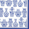 Boston International IHR Rosanne Beck Collections Cocktail Beverage Paper Napkins, 5" x 5", Blue and White Urns, 20 Count (Pack of 1)...
