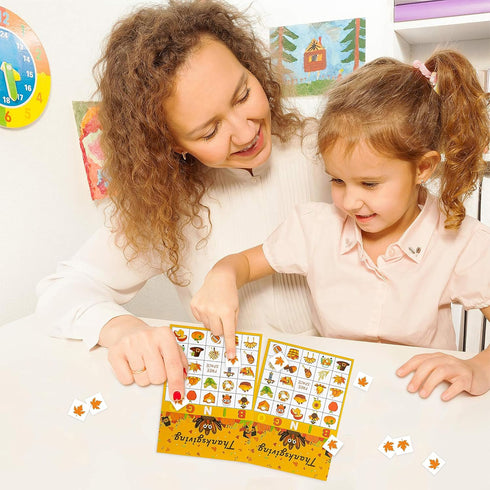 Geefuun 32 Players Thanksgiving Games Fall Bingo Cards for Party Supplies Decorations...