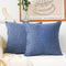 Home Brilliant Set of 2 Linen Euro Shams Large Throw Pillow Covers for Couch Patio Floor, 26 x 26 Inch(66x66 cm), Navy Blue...