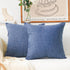 Home Brilliant Set of 2 Linen Euro Shams Large Throw Pillow Covers for Couch Patio Floor, 26 x 26 Inch(66x66 cm), Navy Blue...