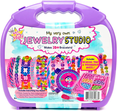 Just My Style My Very Own Jewelry Studio, Personalized Bracelet Making Kit With 1700+ Beads, Bead Kit Great for On-The-Go, Travel DIY Custom Acces...