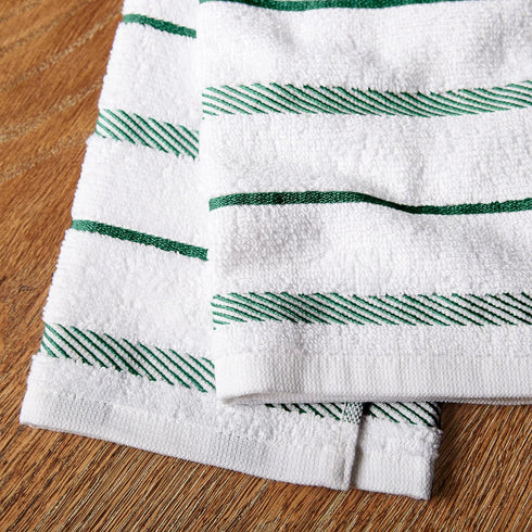 KitchenAid Albany Kitchen Towel 4-Pack Set, Dark Green/White, 16"x26"...