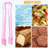 10 Pcs Plastic Buffet Serving Tongs, Clear Pink Kitchen Tongs Mini Serving Utensil Tongs for Food Ice Salad Buffet Barbecue Cookies, 6.3 Inches...