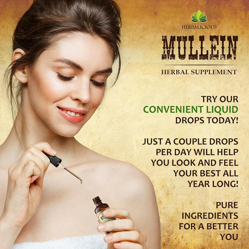 Mullein Leaf Extract - Verbascum Thapsus Liquid Supplement - Herbal Tincture Promoting & Detox Lungs, Respiratory - Lung Cleanse - Vegan Drops, No...