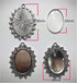 ALL in ONE 10 Sets Cabochon Frame Setting Tray Pendant with Clear Glass Dome Tile for DIY Jewelry Making (25x18MM Antique Silver#2)...