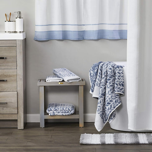 SKL Home Distressed Leaves 100% Turkish Cotton Hand Towel Set, 16" x 26", Denim 2 Count...