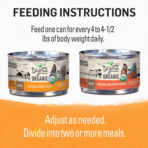 Purina Beyond Organic Pate Wet Cat Food Variety Pack, Organic Chicken Adult Recipes - (Pack of 6) 3 oz. Cans...