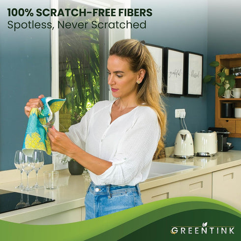Eco-Friendly Reusable Dish Cloth Set – 10-Pk Multipurpose Kitchen Cleaning Cloth Made from Recycled Materials – Absorbent Dish Towels & Non-Scratc...