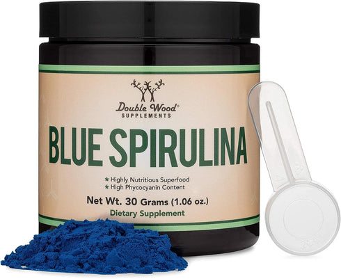 Blue Spirulina Powder - Maximum 35% Phycocyanin Content, Superfood Powder from Blue-Green Algae, Mixes into Smoothies and Protein Drinks, Plant Fo...