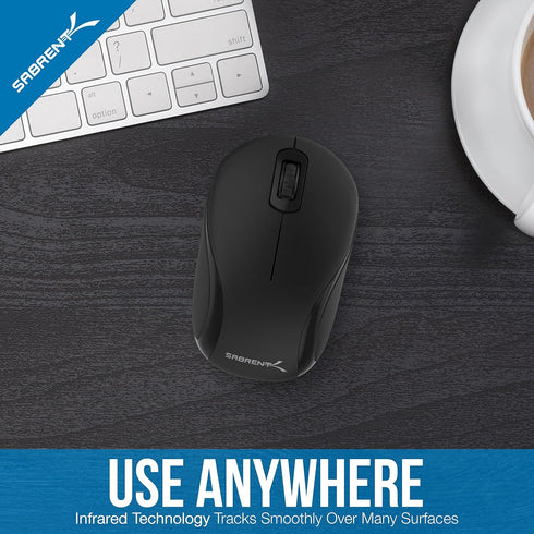SABRENT Mini Travel 2.4GHz Wireless Mouse with Nano Receiver (MS-WSML)...