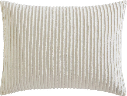 Beatrice Home Fashions Channel Chenille, Standard Sham, Ivory...