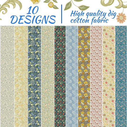 50Pcs William Morris Floral Jelly Fabric Strips Roll for Quilting Crafting Spring Summer Floral Precut Patchwork for Sewing DIY Crafts 2.55 Inch P...