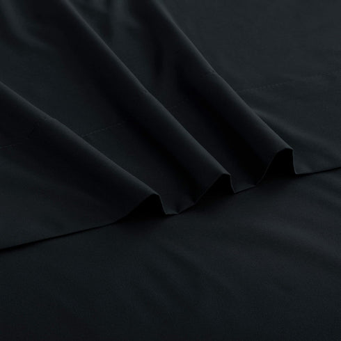 Sfoothome Twin Flat Sheet Black Top Sheet, Premium Hotel 1-Piece, Luxury and Soft 1500 Thread Count Quality Bedding Flat Sheet, Wrinkle-Free, Stai...