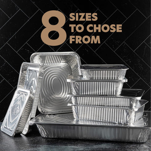 PLASTICPRO 10 Pack Aluminum Pans 6.5'' x 9" Disposable Pans with Covers Heavy Duty 2.25 lb Foil Pans for Baking and Cooking...