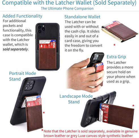 Dockem Wallet Case for iPhone 11: Built-in Metal Plate for Magnetic Mounting & 2 Credit Card Holders (6.1" Exec M2, Synthetic Leather, Black)...